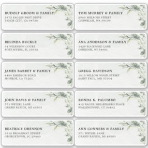 Sage Green Eucalyptus Wedding Guest Name Address 