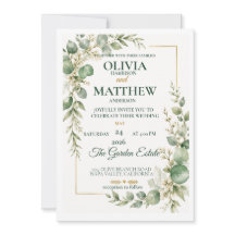 Sage Green Eucalyptus Wedding Invitation