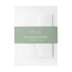 Sage Green Eucalyptus Wedding Invitation Belly Band