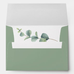 Sage Green Eucalyptus Wedding Return Address Envelope