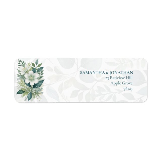 Sage Green Eucalyptus Wedding Return Address Label (Front)