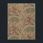 Sage Green Exotic Bird Palm Botanical Pattern Postcard<br><div class="desc">Add a touch of timeless Regency-era elegance to your home with this stunning 1815 vintage botanical masterpiece. This exquisite pattern features majestic exotic pheasants and lush palm trees intertwined with romantic roses in a sophisticated palette of sage green, olive, and dusty rose. Reflecting the quintessential Chinoiserie and "Grandmillennial" aesthetic, the...</div>