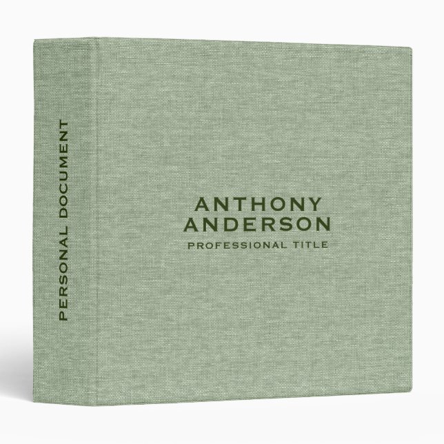 Sage Green Fabric Texture  Binder (Front/Spine)
