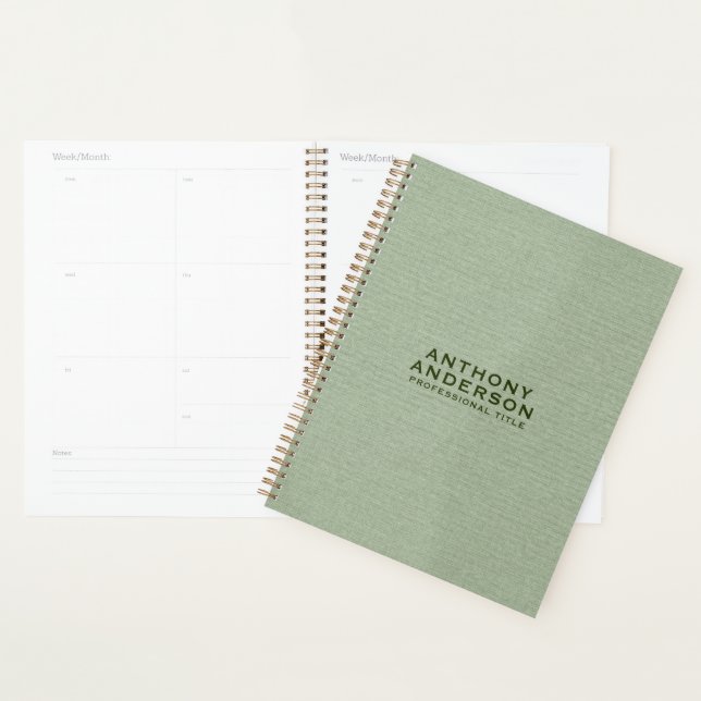 Sage Green Fabric Texture Planner (Display)