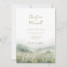 Sage green faire-part de mariage script personnali