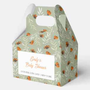 Sage Green Fall Ladybug Greenery Baby Shower Favor Box