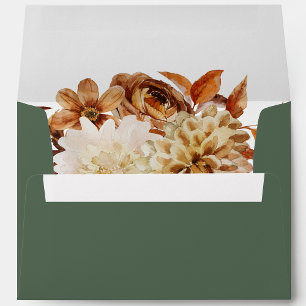Sage Green Fall Terracotta Floral Return Address Envelope