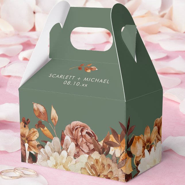 Sage Green Fall Wedding Favour Boxes (Sage Green Fall Decor Wedding Favor Boxes by Painted Paperie
)