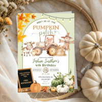 Sage Green Farm Animals Pumpkin Patch Birthday