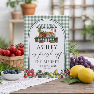 Sage Green Farmers Market Bridal Shower  Invitation