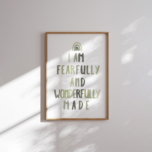 Sage green Fearfully wonderfully made print (Creator Uploaded)