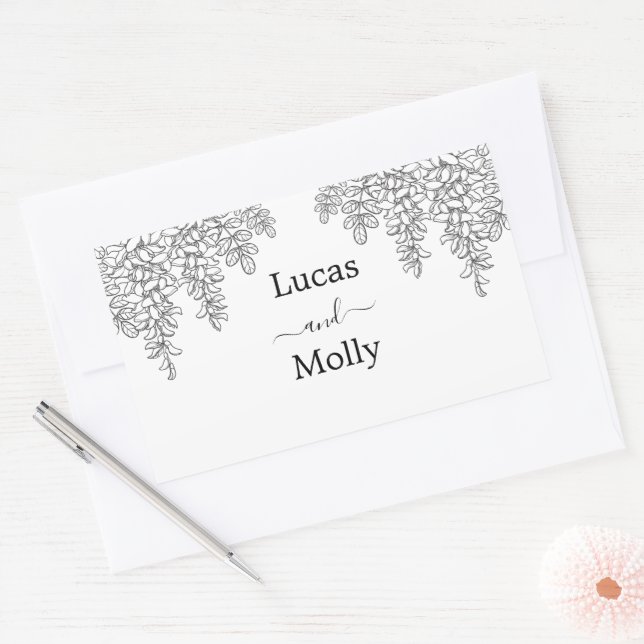 Sage Green Fern Leaf Wedding Sticker (Envelope)