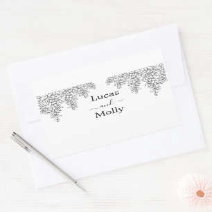 Sage Green Fern Leaf Wedding Sticker