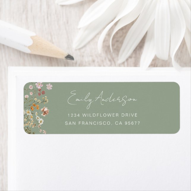 Sage Green Fleur sauvage Boho Garden Adresse de re (En situation)