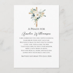 Sage Green Floral Baptism Enclosure Card