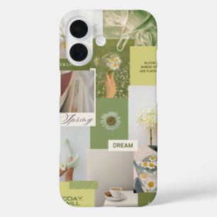 Sage green floral beautiful trendy phone case 