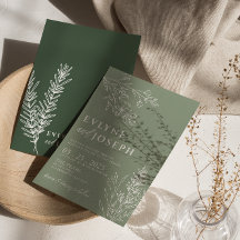 Sage Green Floral Boho Botanical Modern Wedding   