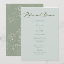 sage green floral botanical classic rehearsal
