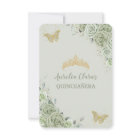 Sage Green Floral Butterflies Quinceañera Sweet 16