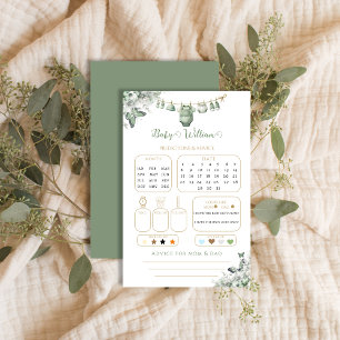 Sage Green Floral Butterfly Baby Shower Prediction