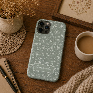 Sage Green Floral , Farmhouse, Cottage core iPhone 11 Pro Case