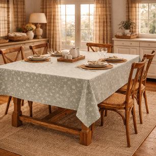 Sage Green Floral , Farmhouse, Cottagecore Tablecloth
