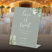 Sage Green Floral Greenery Love Is Sweet Favour