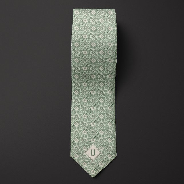 Sage Green Floral Inspired Pattern Tie (Creator Uploaded)