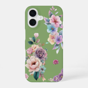 Sage Green Floral iPhone 16 Case