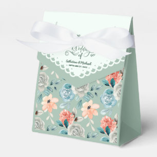 Sage Green Floral Lace Wedding Calligraphy Favor Box