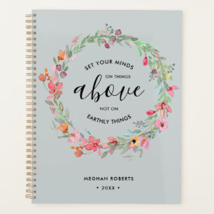 Sage Green Floral Modern Personalized Scripture Planner