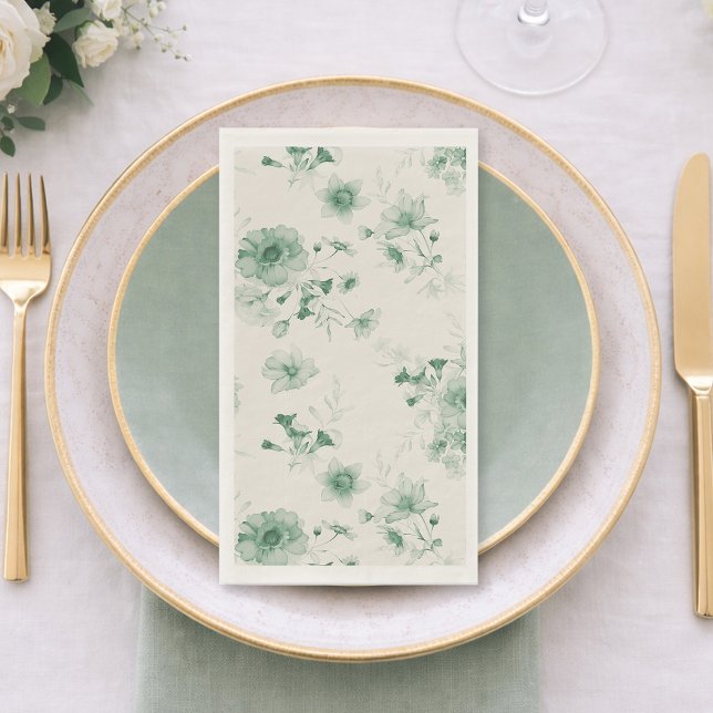Sage Green Floral Napkin (Creator Uploaded)