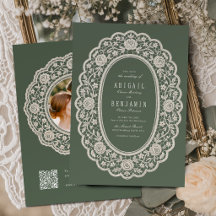 Sage Green Floral Vintage Lace Classic Wedding