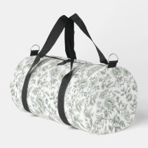 Sage Green Floral Vintage Toile Pattern