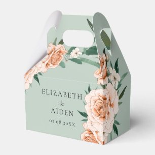 Sage-Green Floral Wedding Collection Favour Box