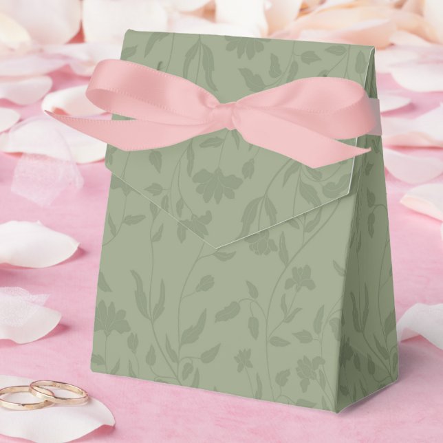 Sage green floral Wedding Favor Box (Wedding)