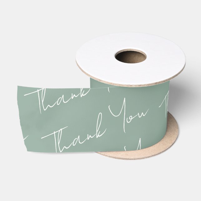 Sage Green Floral Wedding  Satin Ribbon (Spool)
