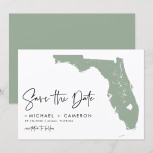 Sage Green Florida Carte Moderne Script minimalist