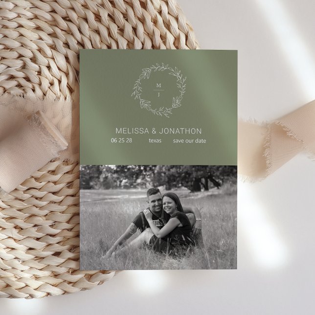 Sage Green Flowers Boho Bride Save The Date (Creator Uploaded)