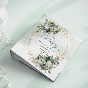 Sage Green Foliage Botanical Wedding Memory Album Binder