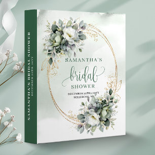 Sage Green Foliage Bridal Shower Memory Album Binder