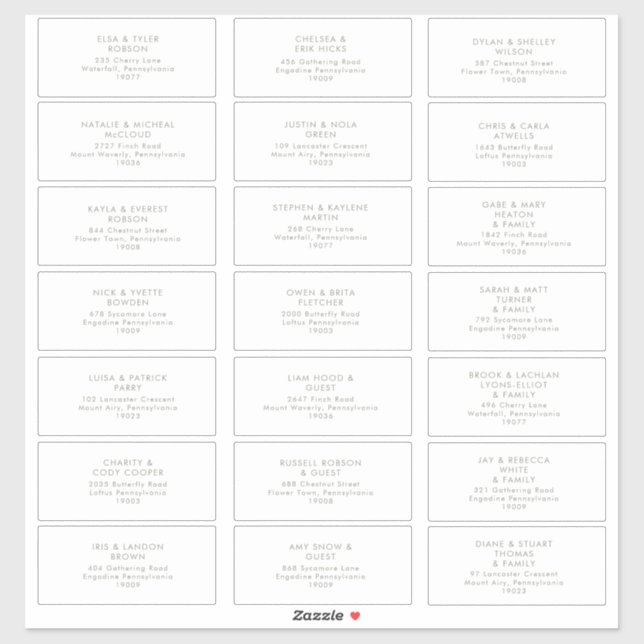 Sage Green Font Guest Address (Sheet)