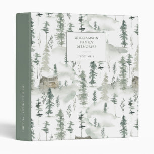 Sage Green Forest Cabin Personalized Family Photo Binder