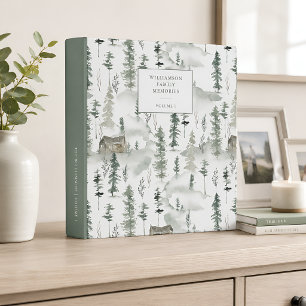 Sage Green Forest Cabin Personalized Family Photo  Binder