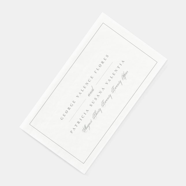 Sage Green Formal Calligraphy Elegant Framed Napkin (Corner)