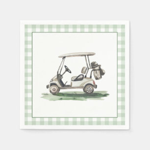 Sage Green Frame Golf New to the Club Baby Shower Napkin