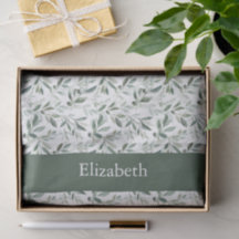 Sage Green French Country Olive Custom Name