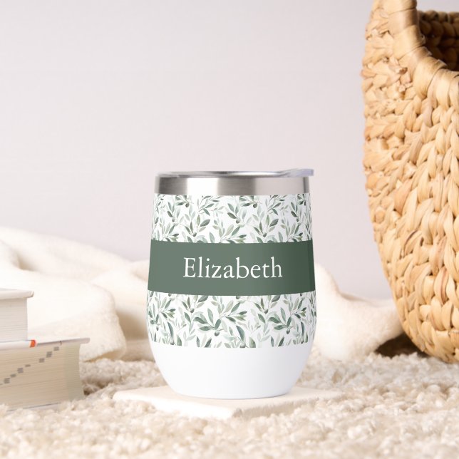 Sage Green French Country Olive Monogram Name (Living Room)