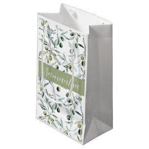 Sage Green French Country Olive Name Small Gift Bag
