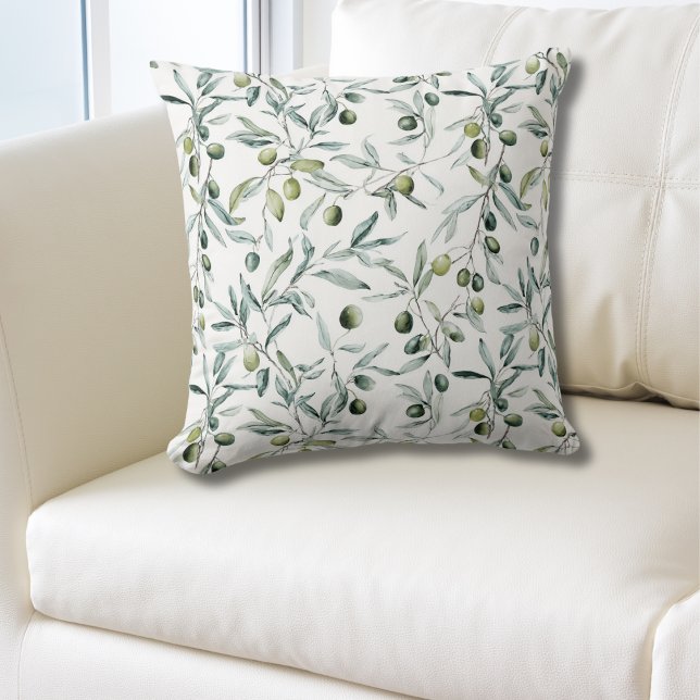 Sage Green French Country Olive  Throw Pillow (Creator Uploaded)